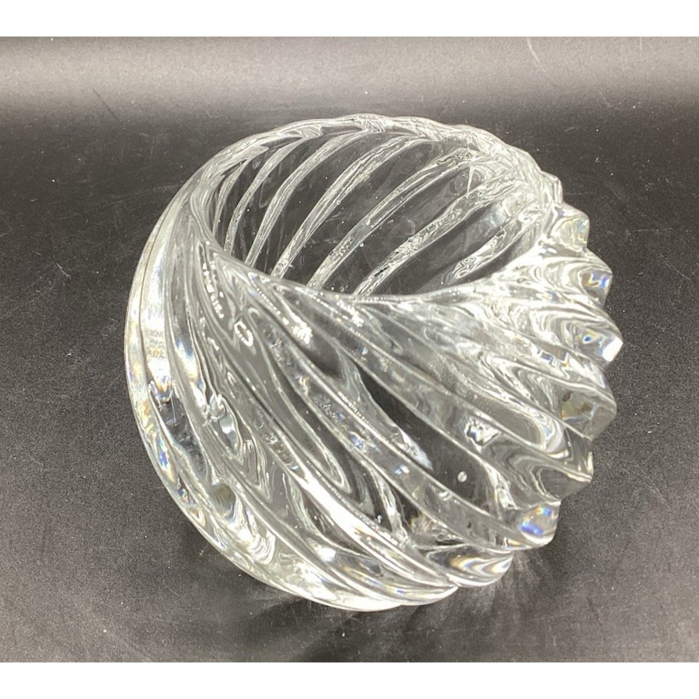 Votive Holder Partylite Clear Swirl 2.5" x 3" Candle Decor Glass Home Accent